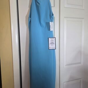 RACHEL Rachel Roy Blue Halter Sheath Dress